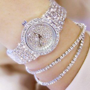 Rhinestone Watch & Bracelet